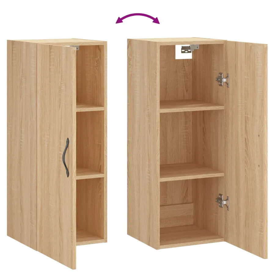 Armoire murale chêne sonoma 34,5x34x90 cm bois d'ingénierie - 9