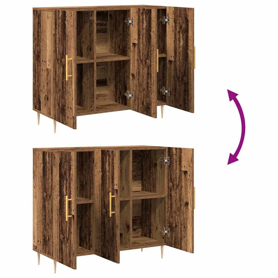 Buffet Bois ancien 90 x 34 x 80 cm Bois d'ingénierie - 11