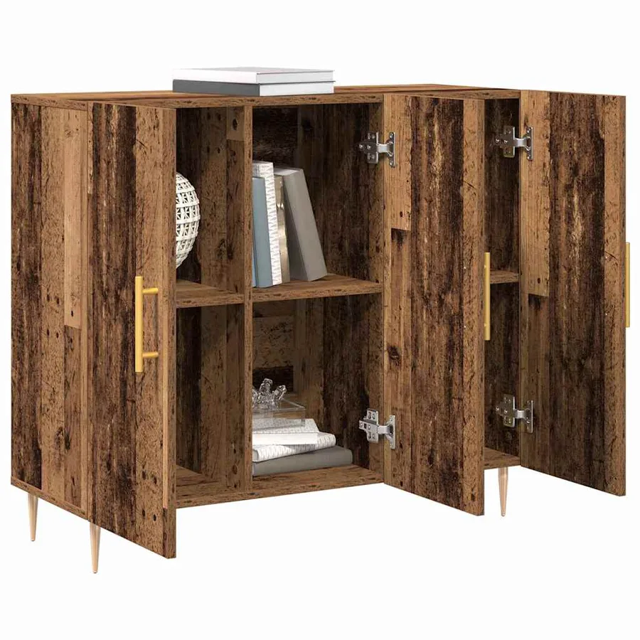 Buffet Bois ancien 90 x 34 x 80 cm Bois d'ingénierie - 3