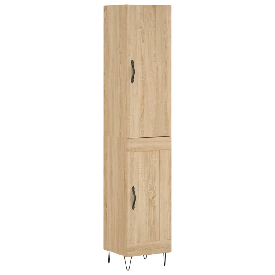 Buffet haut Chêne sonoma 34,5x34x180 cm Bois d'ingénierie - 2