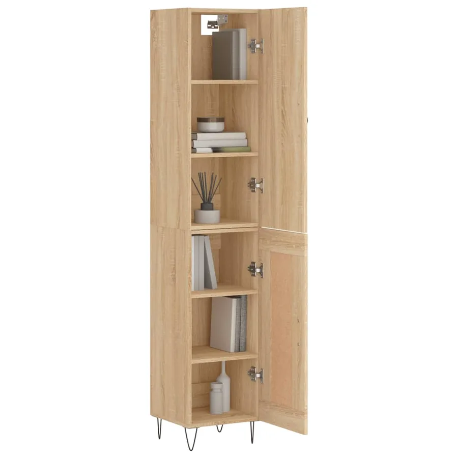 Buffet haut Chêne sonoma 34,5x34x180 cm Bois d'ingénierie - 3