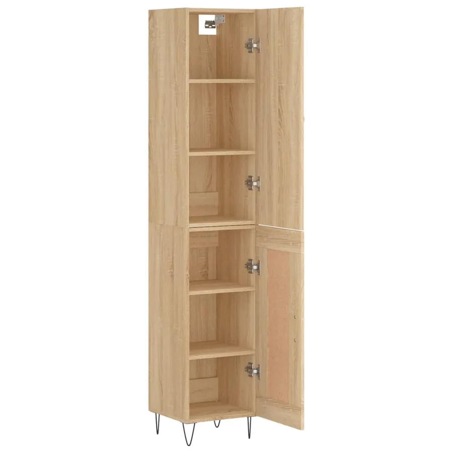 Buffet haut Chêne sonoma 34,5x34x180 cm Bois d'ingénierie - 4