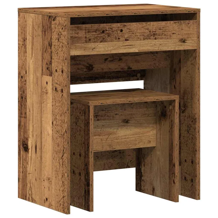 Coiffeuse Bois Ancien 60 x 40 x 75 cm Bois d'ingénierie - 2