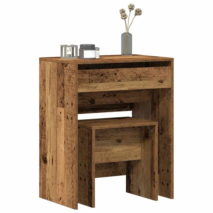 Coiffeuse Bois Ancien 60 x 40 x 75 cm Bois d'ingénierie - 3