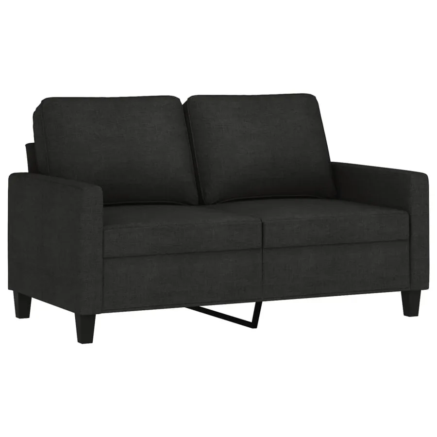 Ensemble de canapés 3 pcs avec coussins Noir Tissu - 3