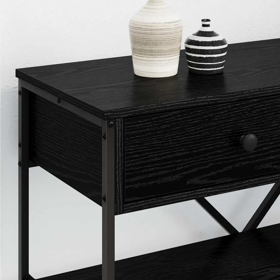 Table console avec tiroir Chêne noir 75 x 34,5 x 75 cm bois - 4