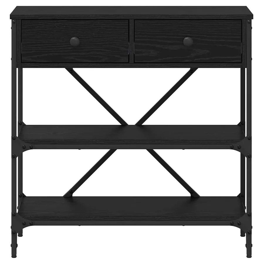 Table console avec tiroir Chêne noir 75 x 34,5 x 75 cm bois - 6