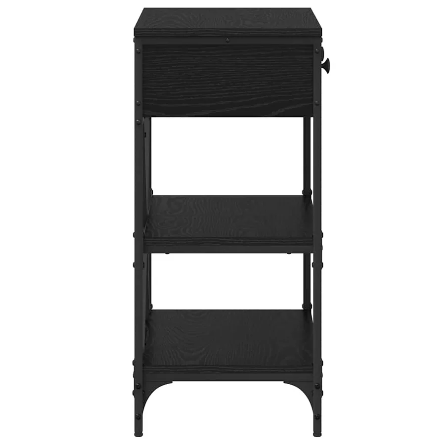 Table console avec tiroir Chêne noir 75 x 34,5 x 75 cm bois - 7