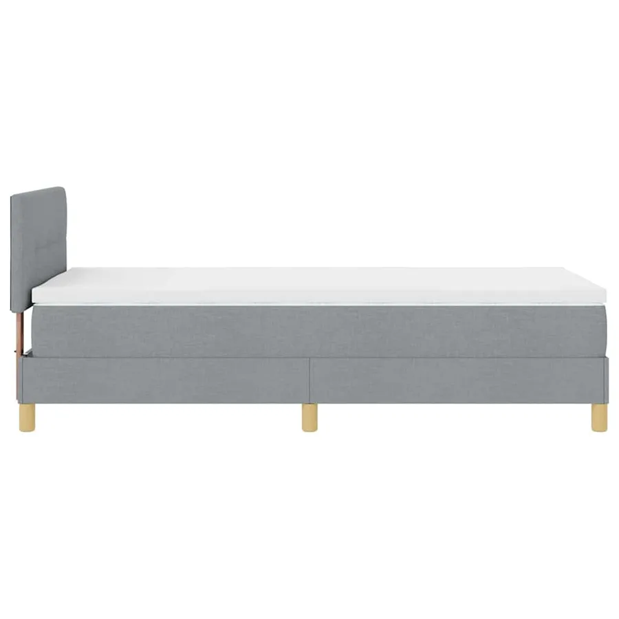Lit à ressort LED avec coussin Gris clair 100 x 200 cm tissu - 9