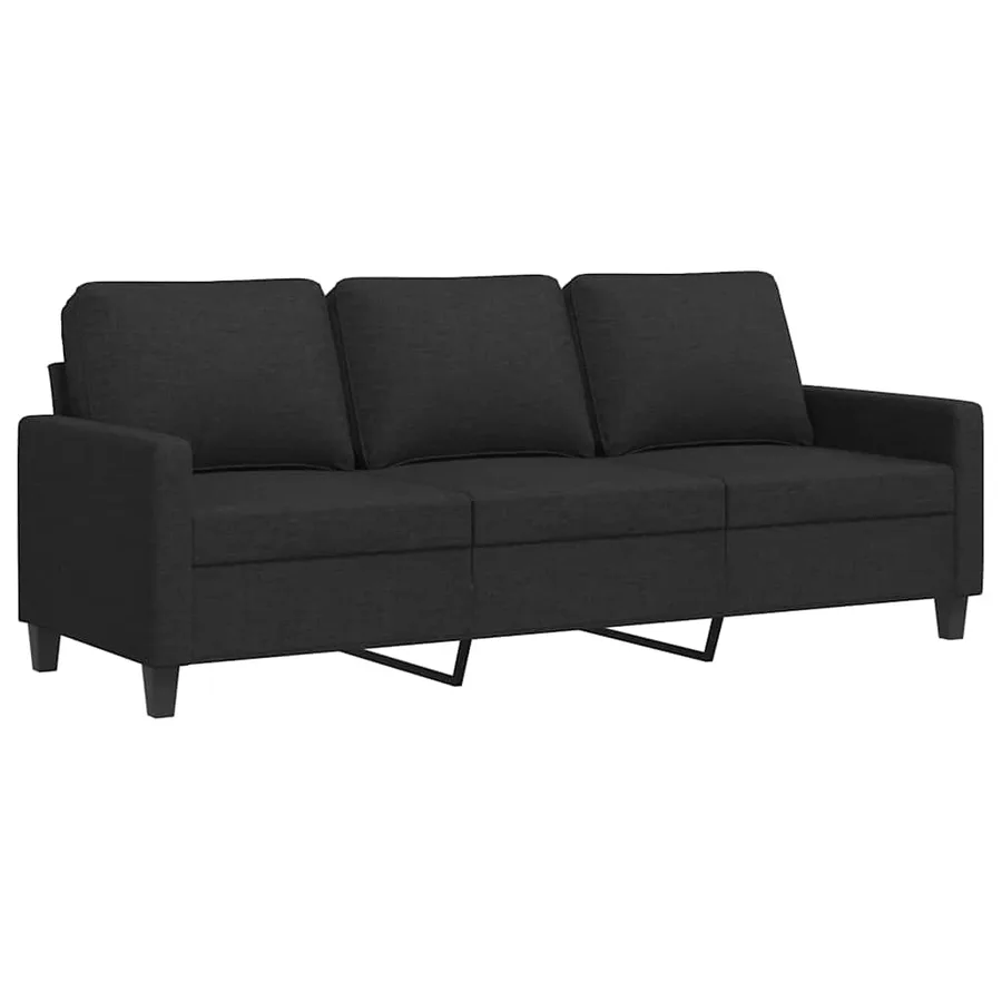 Canapé à 3 places Noir 180 cm Tissu - 2