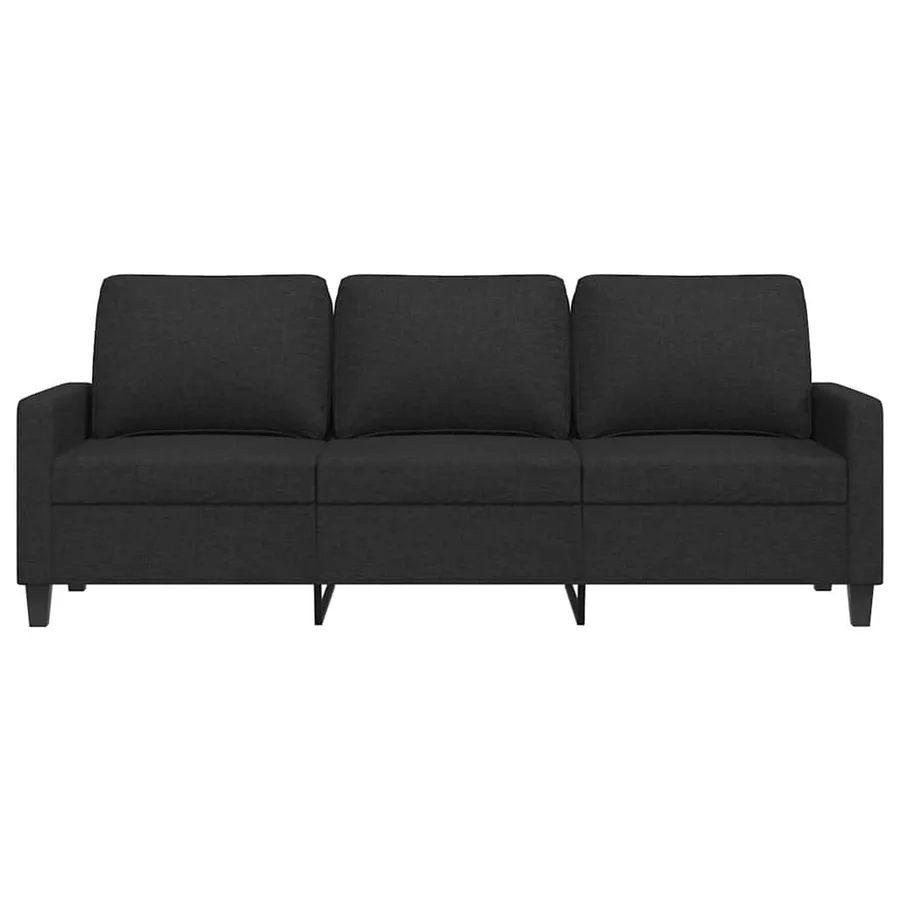 Canapé à 3 places Noir 180 cm Tissu - 4