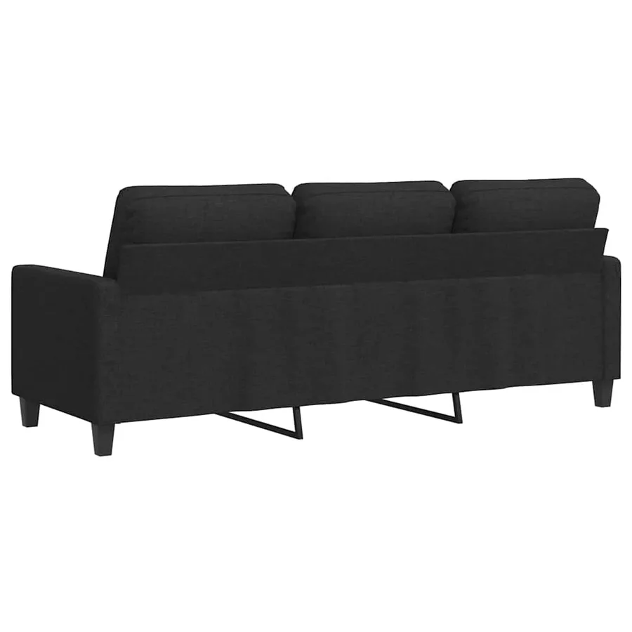 Canapé à 3 places Noir 180 cm Tissu - 6
