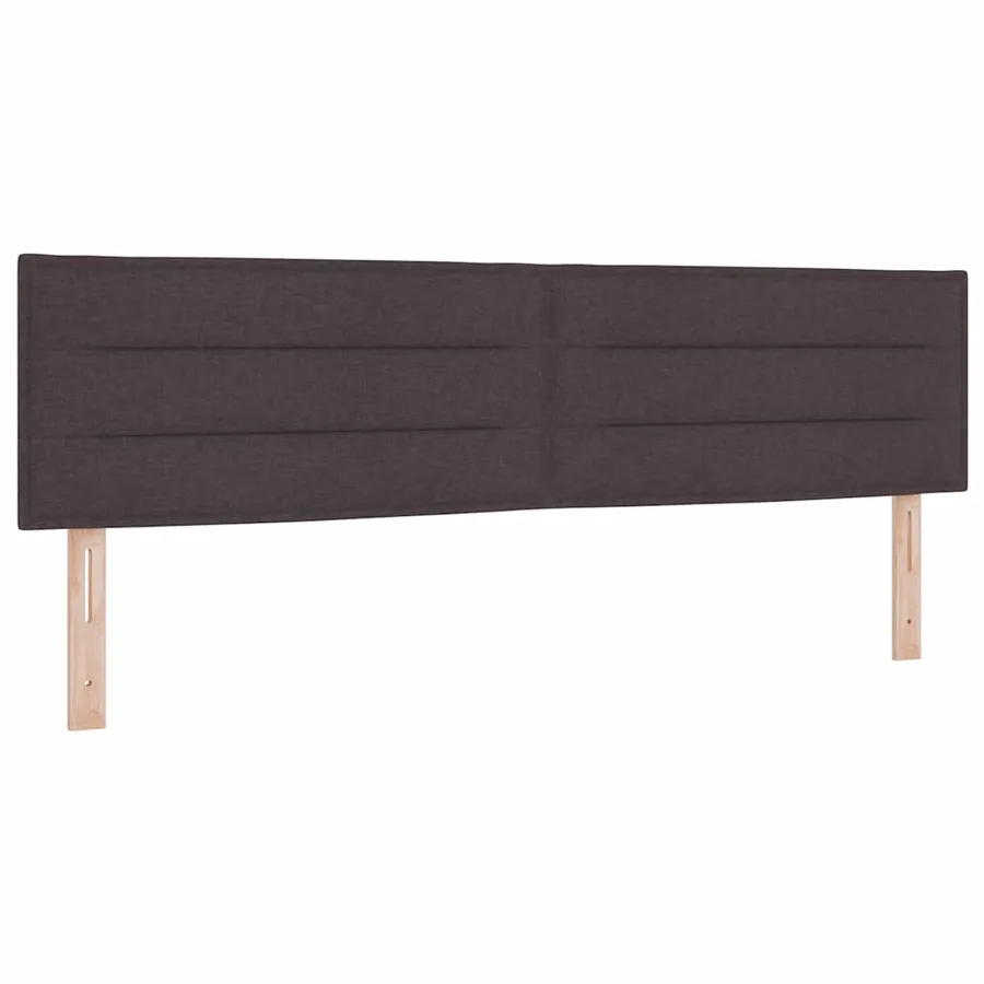 Lit à ressort LED avec coussin Marron foncé 180 x 200 cm tissu - 7