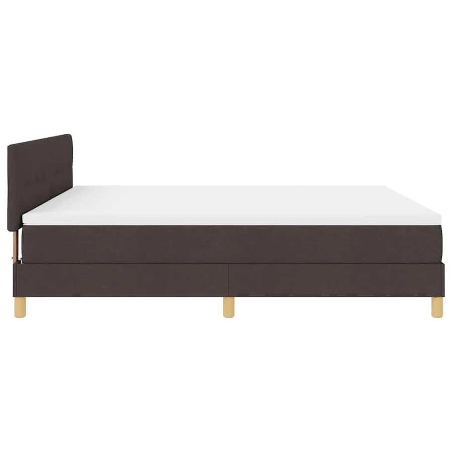 Lit à ressort LED avec coussin Marron foncé 180 x 200 cm tissu - 9