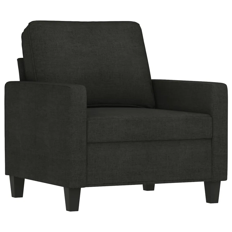 Ensemble de canapés 3 pcs avec coussins Noir Tissu - 3