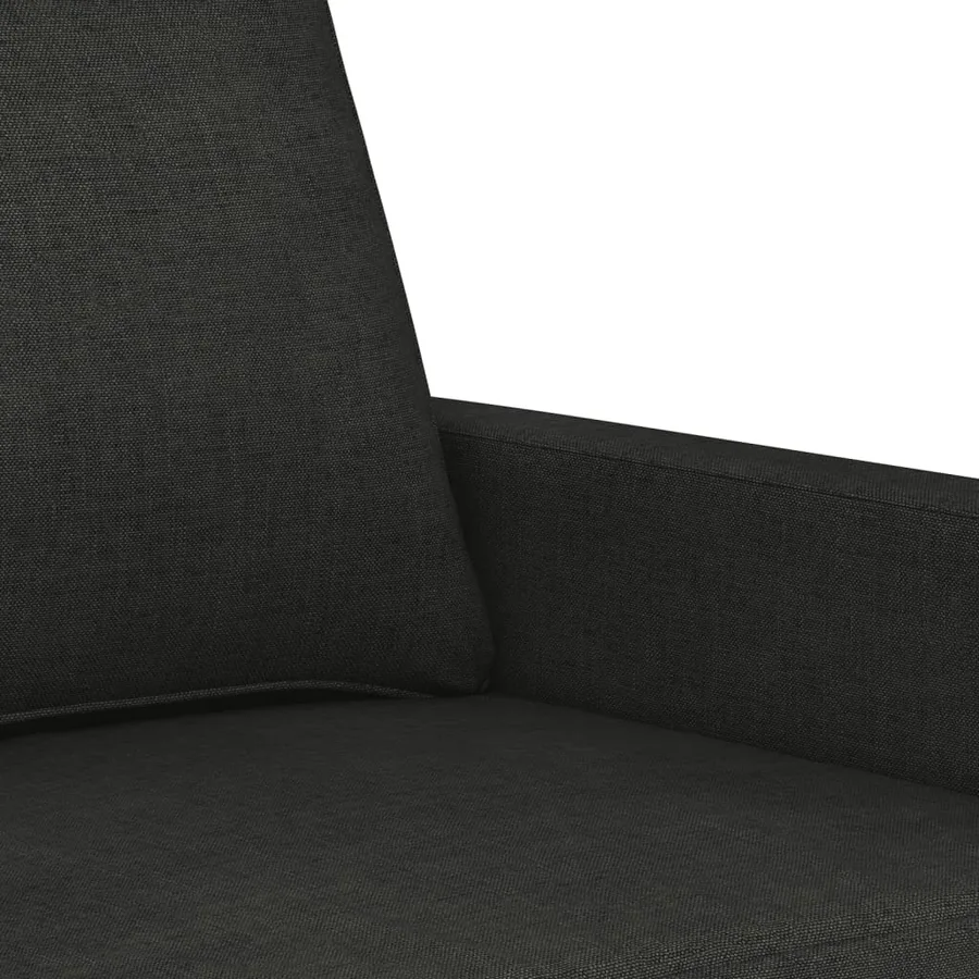 Ensemble de canapés 3 pcs avec coussins Noir Tissu - 6
