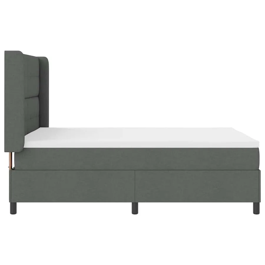 Lit à ressort LED Gris foncé 140 x 190 cm tissu - 9