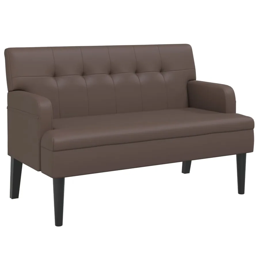 Banc avec dossier marron 112x65,5x75 cm similicuir - 2