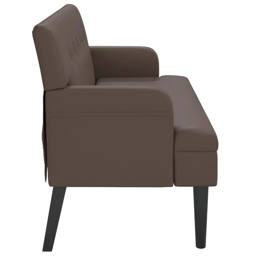 Banc avec dossier marron 112x65,5x75 cm similicuir - 4