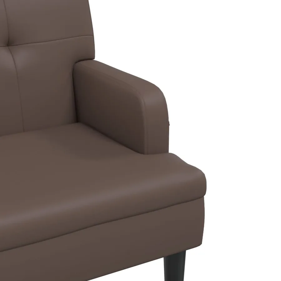 Banc avec dossier marron 112x65,5x75 cm similicuir - 6