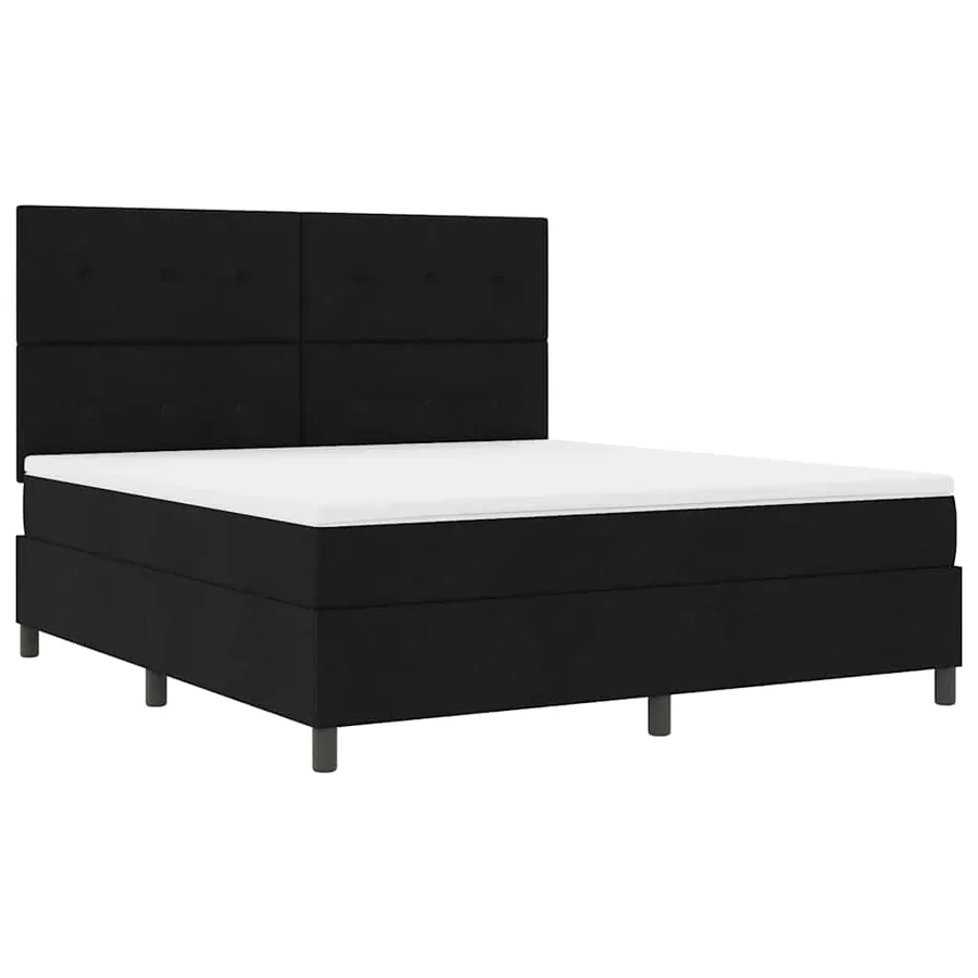 Lit à ressorts avec bandes LED Noir 180 x 200 cm tissu - 6