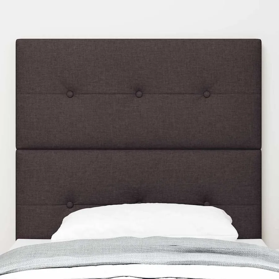 Tête de lit LED avec bandes LED Marron foncé 80 cm tissu - 3