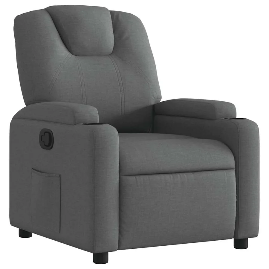 Fauteuil inclinable en tissu gris foncé - 2