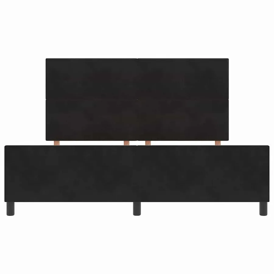 Lit à ressorts avec tête de lit Noir 180 x 200 cm Velours - 7