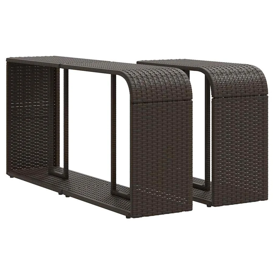 Salon de jardin et coussins 11 pcs marron résine tressée - 8