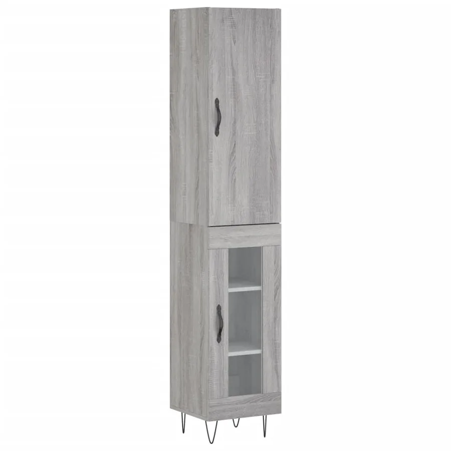 Buffet haut Sonoma gris 34,5x34x180 cm Bois d'ingénierie - 2