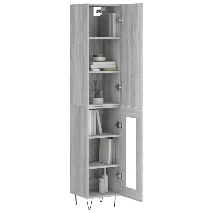 Buffet haut Sonoma gris 34,5x34x180 cm Bois d'ingénierie - 3