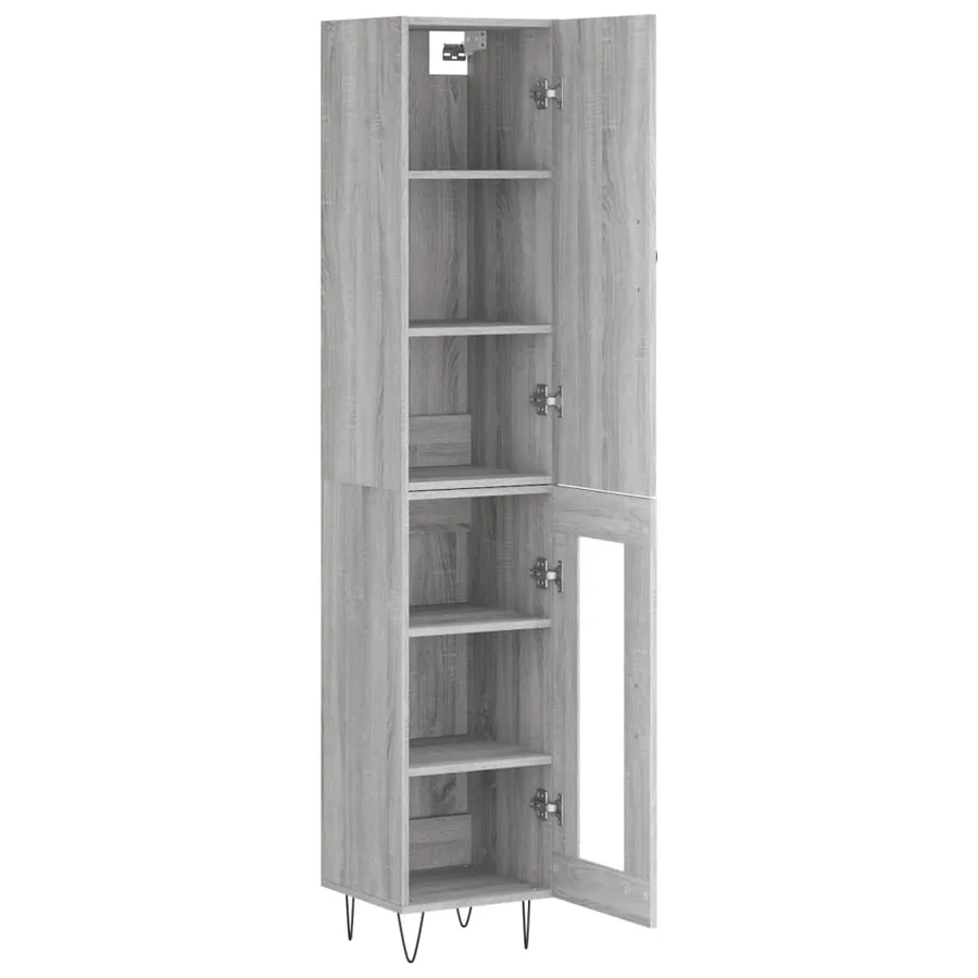 Buffet haut Sonoma gris 34,5x34x180 cm Bois d'ingénierie - 4