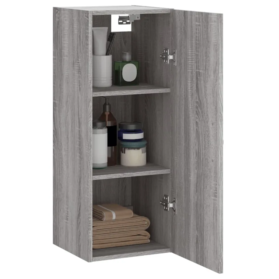 Armoire murale sonoma gris 34,5x34x90 cm bois d'ingénierie - 4