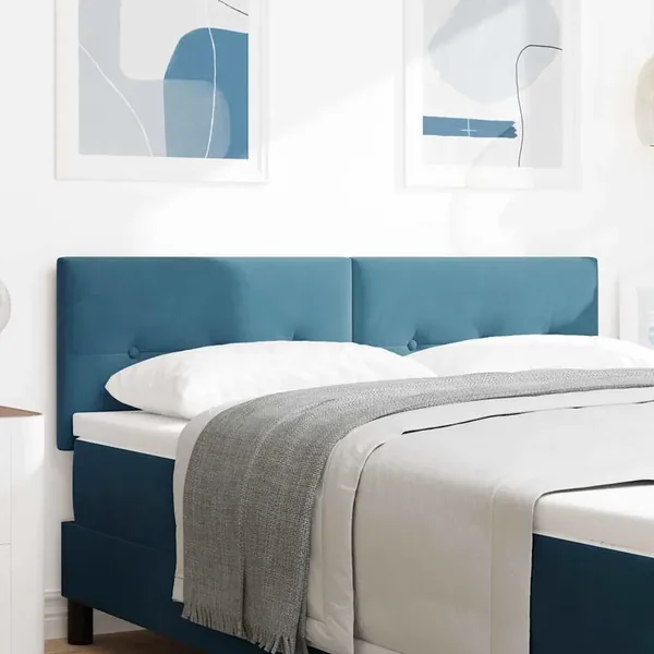 Tête de lit LED avec bandes LED Bleu 160 cm Velours