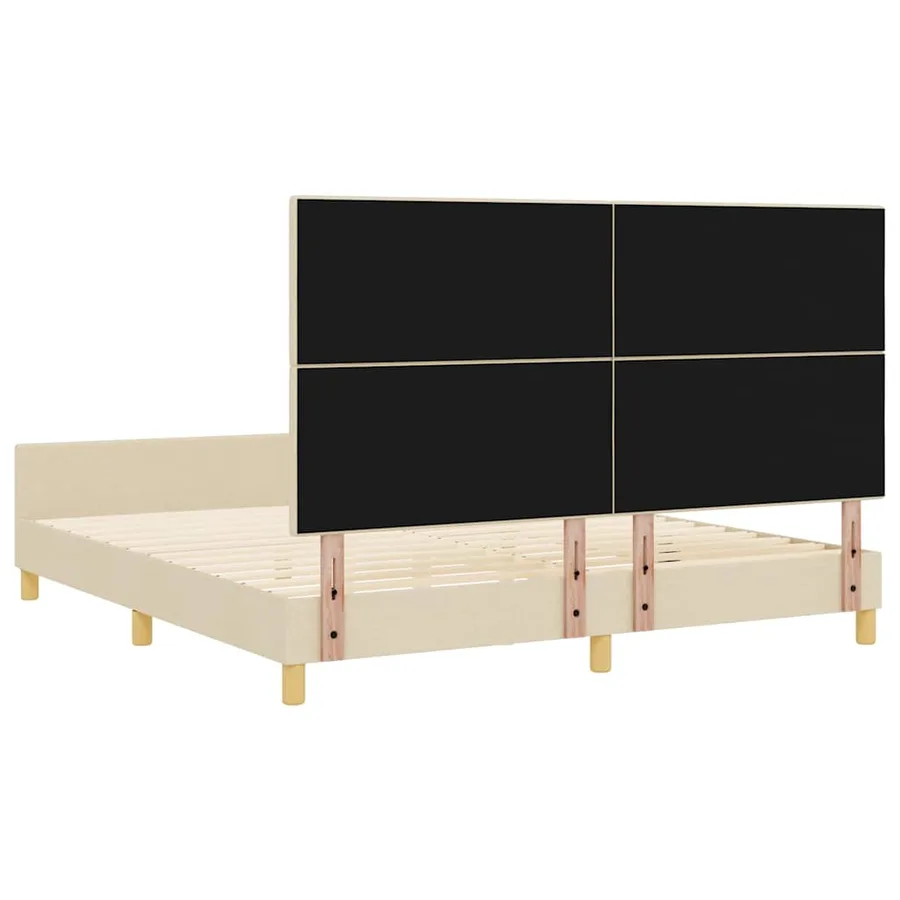 Cadre de lit avec tête de lit Crème 180 x 200 cm tissu - 9