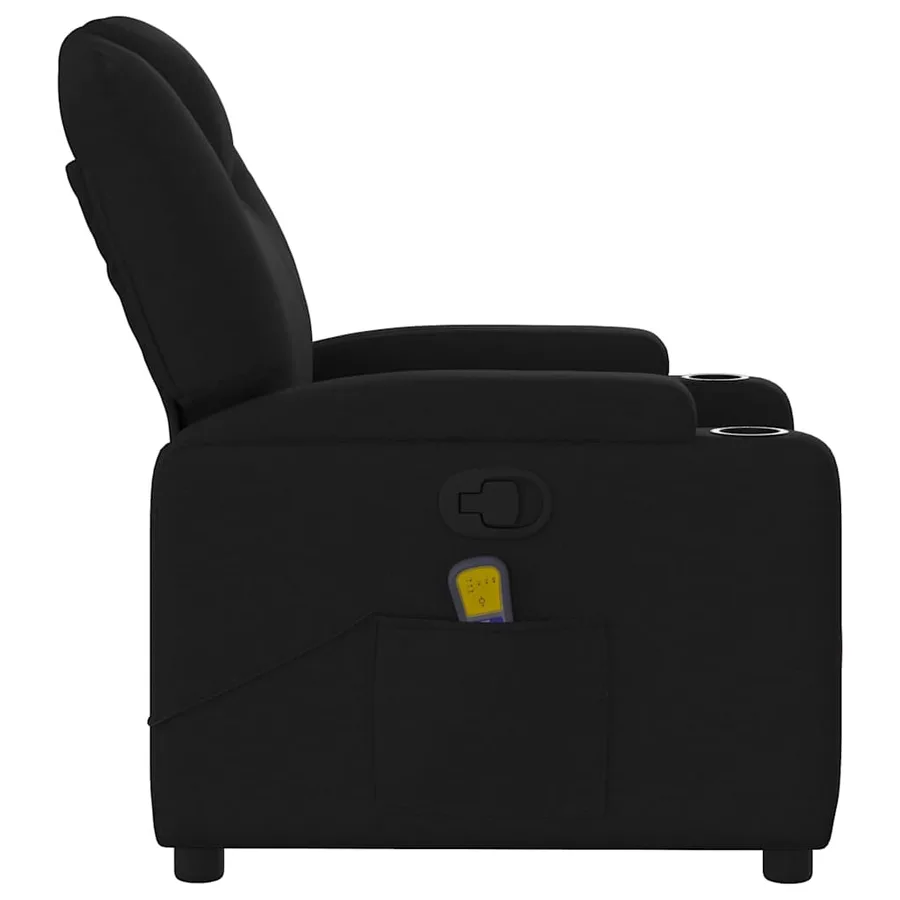 Fauteuil de massage inclinable Noir Tissu - 5
