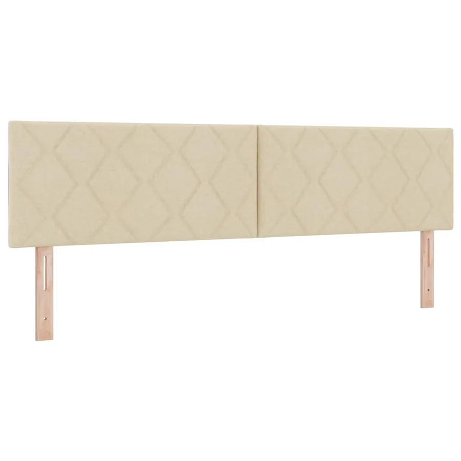 Lit à ressorts avec tête de lit Crème 200 x 180 cm tissu - 5