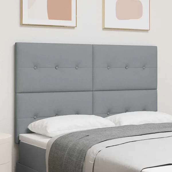 Tête de lit réglable en hauteur Gris clair 144 cm tissu