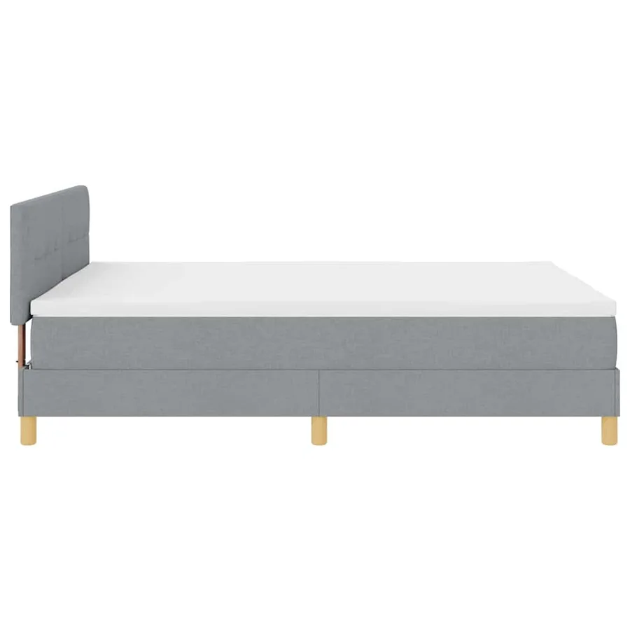 Lit à ressort LED avec bandes LED Gris clair 140 x 190 cm tissu - 9