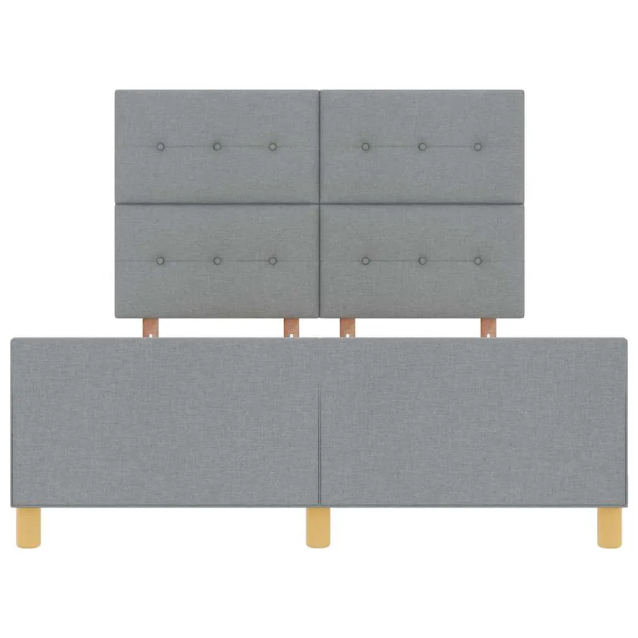 Cadre de lit avec tête de lit Gris clair 140 x 200 cm tissu - 7
