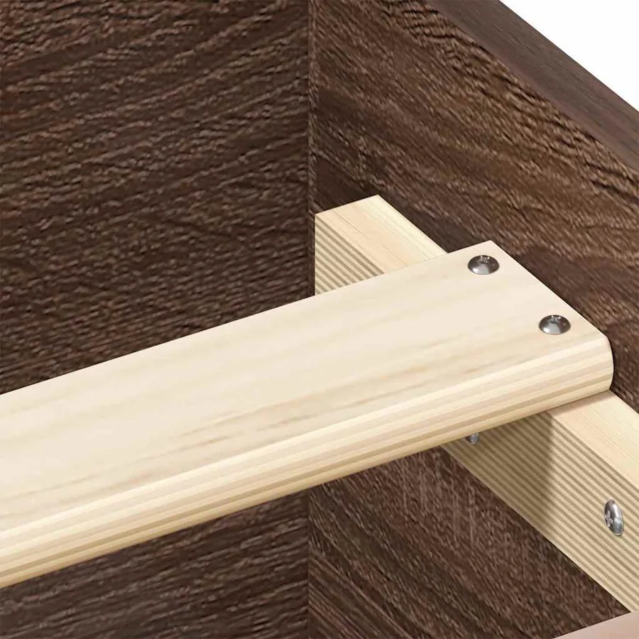 Cadre de lit sans matelas chêne marron 120x200 cm - 9