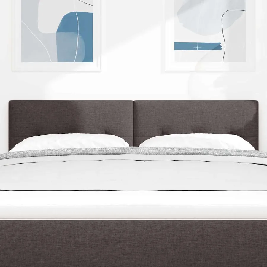 Tête de lit LED avec bandes LED Marron foncé 144 cm tissu - 3
