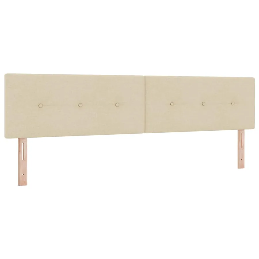 Lit à ressort LED avec coussin Crème 200 x 200 cm tissu - 7