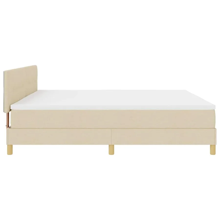 Lit à ressort LED avec coussin Crème 200 x 200 cm tissu - 9