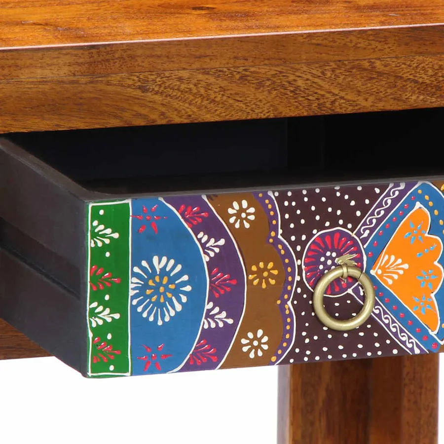 Table de Toilette Marron 90 x 45 x 75 cm Bois d'Acacia Massif - 9