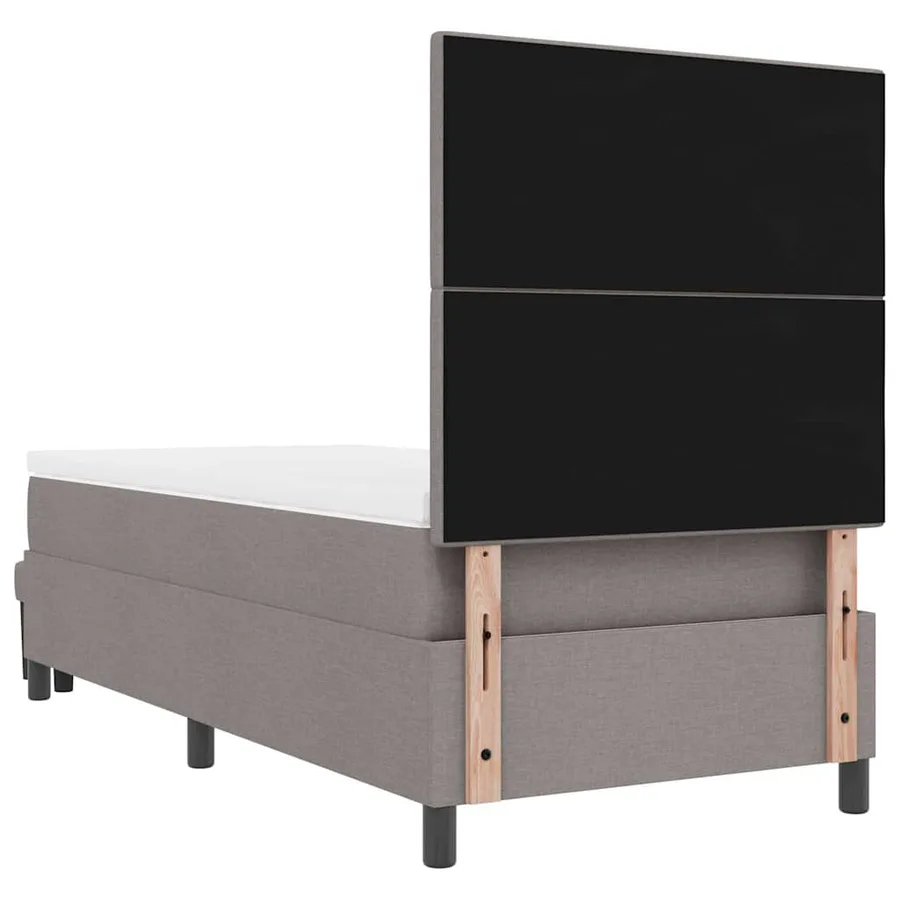 Lit à ressorts avec coussin Taupe 90 x 200 cm tissu - 10