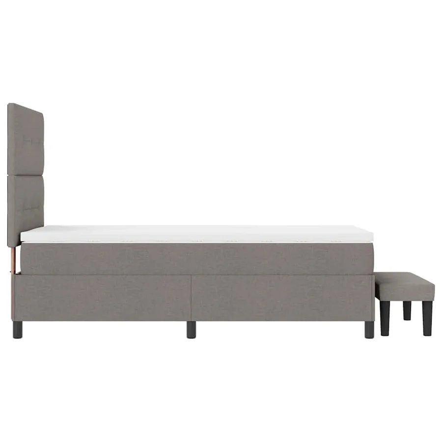 Lit à ressorts avec coussin Taupe 90 x 200 cm tissu - 9