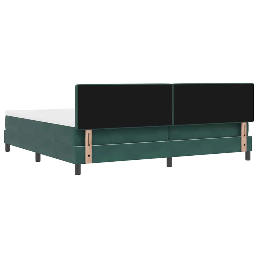 Lit à ressort LED Vert foncé 200 x 200 cm Velours - 10