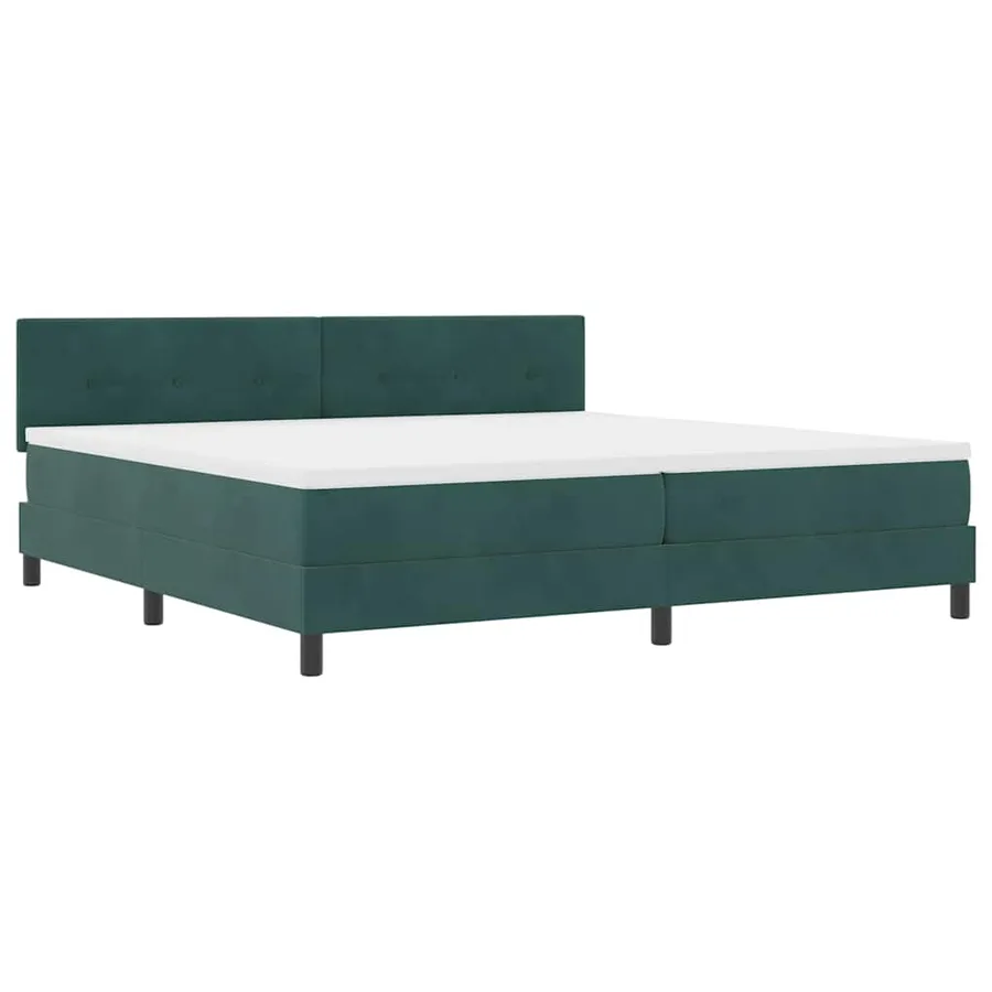 Lit à ressort LED Vert foncé 200 x 200 cm Velours - 2