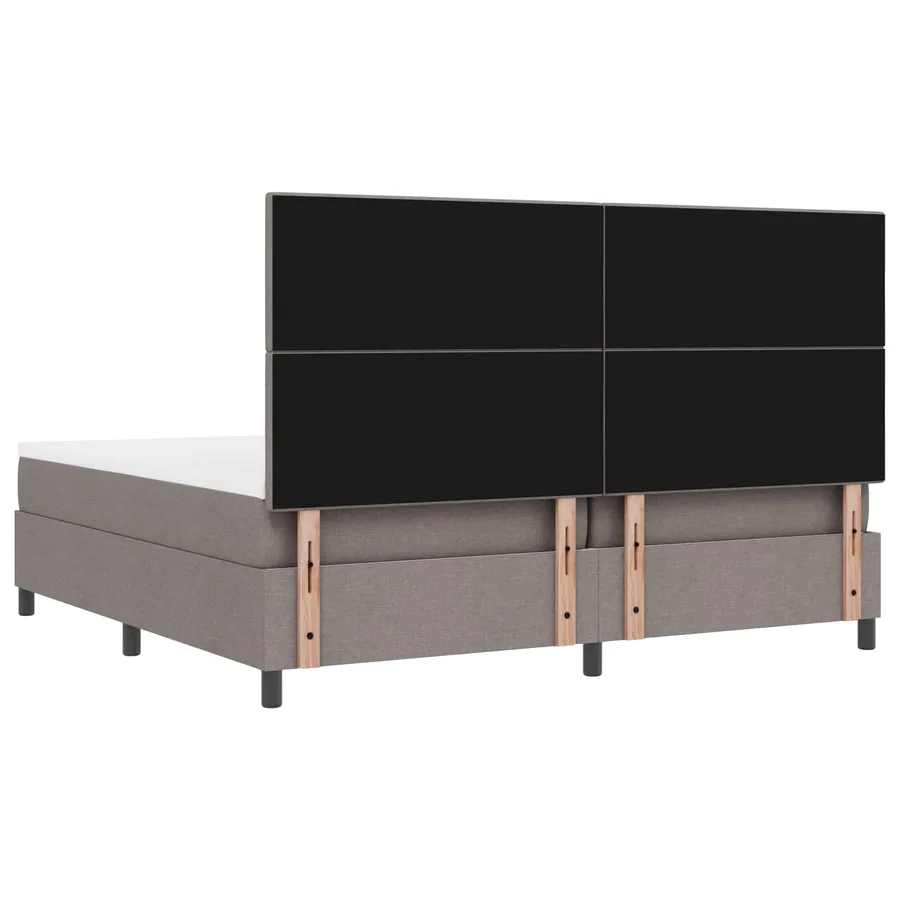 Lit à ressorts avec bandes LED Taupe 200 x 200 cm tissu - 5